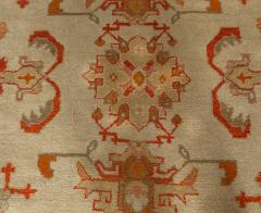 Antique Turkish Oushak Cream Beige Apricot Handwoven Wool Rug - 2450485