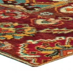 Antique Turkish Oushak Floral Yellow Red Blue and Green Handwoven Wool Rug - 2456722