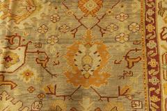 Antique Turkish Oushak Handwoven Wool Rug Size Adjusted  - 2464556