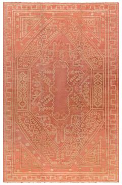Antique Turkish Oushak Orange Handmade Wool Rug Size Adjusted  - 2450464