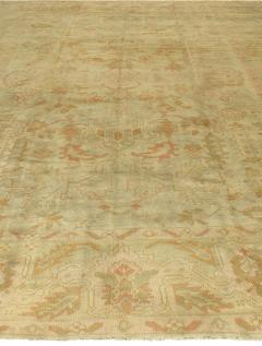 Antique Turkish Oushak Pale Sage Green Wool Carpet - 2451060
