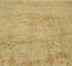 Antique Turkish Oushak Pale Sage Green Wool Carpet - 2451062