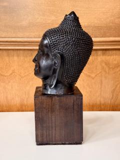 Antique U Thong Bronze Buddha Head Thailand - 4706464