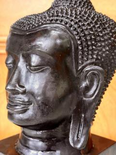 Antique U Thong Bronze Buddha Head Thailand - 4706468
