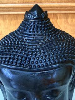Antique U Thong Bronze Buddha Head Thailand - 4706469