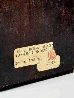 Antique U Thong Bronze Buddha Head Thailand - 4706471