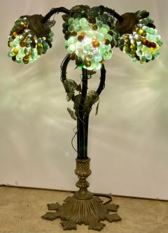 Antique Venetian Glass Bronze Grape Cluster Table Lamps a Pair - 2576004
