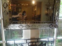 Antique Venetian Mirror with Geometric Design - 3699986