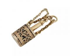 Antique Victorian 10 K Gold Enamel Perfume Bottle Charm - 4054422