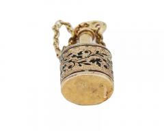 Antique Victorian 10 K Gold Enamel Perfume Bottle Charm - 4054423