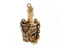 Antique Victorian 10 K Gold Enamel Perfume Bottle Charm - 4054427
