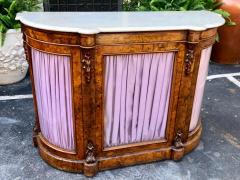 Antique Victorian Burl Walnut Sideboard Vitrine Buffet W Mirror - 1818315