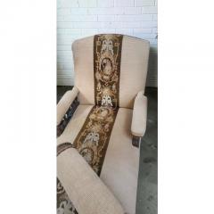 Antique Victorian Eastlake Chaise Lounge W Tapestry Stripe - 4762488