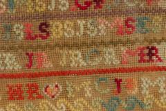 Antique Victorian Embroidered Alphabet Sampler - 4201481