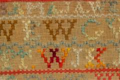 Antique Victorian Embroidered Alphabet Sampler - 4201482