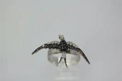 Antique Victorian Enamel Swallow Ring - 3458837