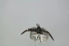 Antique Victorian Enamel Swallow Ring - 3458839