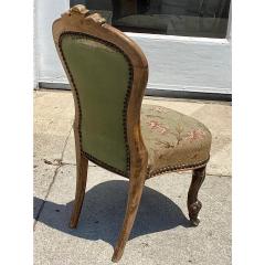 Antique Victorian Mahogany Child s Chair W Needlepoint - 3737371