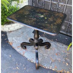 Antique Victorian Paper Mache Tilt Top Tea Table - 1642169