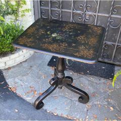 Antique Victorian Paper Mache Tilt Top Tea Table - 1642179