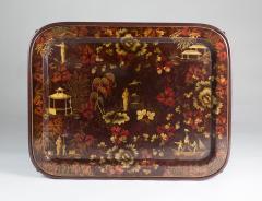 Antique Victorian Papier Mache Tray on Stand - 257523