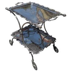 Antique Victorian Silver Plated Desert or Bar Cart - 4239752