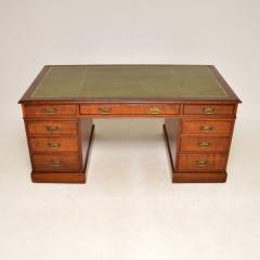 Antique Victorian Walnut Leather Top Partners Desk - 3008865