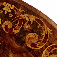 Antique Victorian walnut and marquetry circular table - 1451711