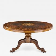 Antique Victorian walnut and marquetry circular table - 1453432