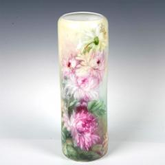 Antique Vienna Austria Hand Painted Porcelain Floral Vase By Leonard Co - 3624353