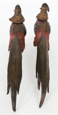 Antique Vienna Cold Painted Bronze Pheasants a Pair - 3556189