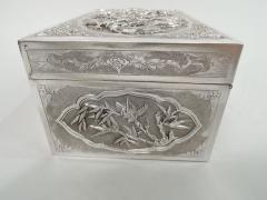 Antique Vietnamese Silver Treasure Box with Guardian Dragons - 3760198