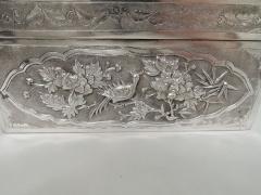 Antique Vietnamese Silver Treasure Box with Guardian Dragons - 3760333