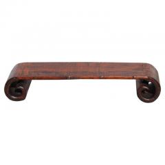 Antique Vintage Chinese Scroll Stand Side Table Elm Wood - 2995503