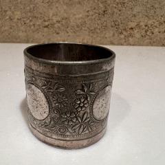 Antique Vintage Silverplated Napkin Ring Holder Pretty Gay Floral - 2618742