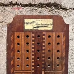 Antique Vintage Wood Cribbage Game Board Hughes Manufacturing Co Los Angeles - 2900952