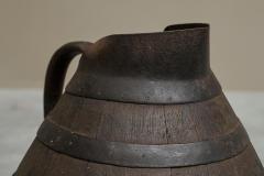 Antique Wabi Sabi Barrel Jug in Wood and Wrought Iron - 4395700