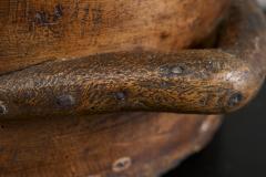 Antique Wabi Sabi Bowl or Centerpiece in Wood with Handle 19th Century - 4528640