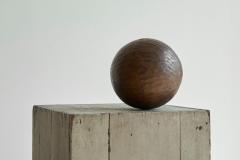 Antique Wabi Sabi Style Ball in Carved Wood - 4396206