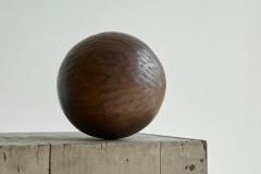 Antique Wabi Sabi Style Ball in Carved Wood - 4396208