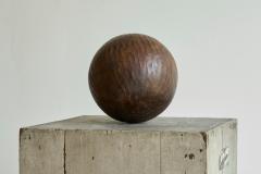 Antique Wabi Sabi Style Ball in Carved Wood - 4396212