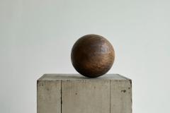 Antique Wabi Sabi Style Ball in Carved Wood - 4396214