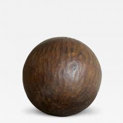 Antique Wabi Sabi Style Ball in Carved Wood - 4402812