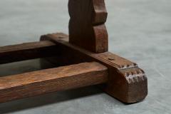 Antique Wabi Sabi Style Trestle Side Table in Solid Oak - 4394842