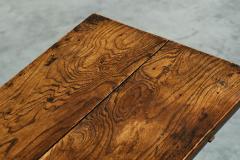 Antique Wabi Sabi Style Trestle Side Table in Solid Oak - 4394862