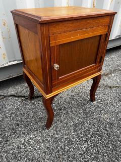 Antique Walnut w Satin Inlay Chamber Pot Bedside Cabinet - 4519023