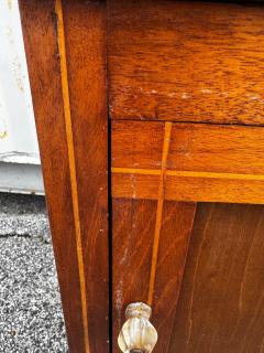 Antique Walnut w Satin Inlay Chamber Pot Bedside Cabinet - 4519058