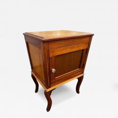 Antique Walnut w Satin Inlay Chamber Pot Bedside Cabinet - 4521917
