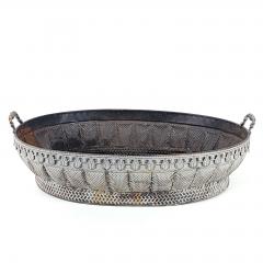 Antique White Metal Centerpiece with Tole Liner circa 1900 - 3481536