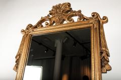 Antique Wood Frame Gilt Hanging Wall Mirror - 309036